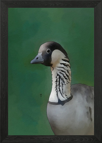 Nene goose portrait framed - nene,